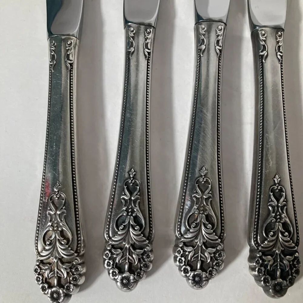6-‎ International Stainless Floral Pattern Butter Knives 9